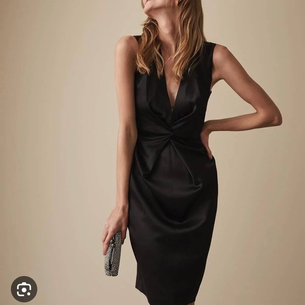 Reiss mosaic twist dress in black